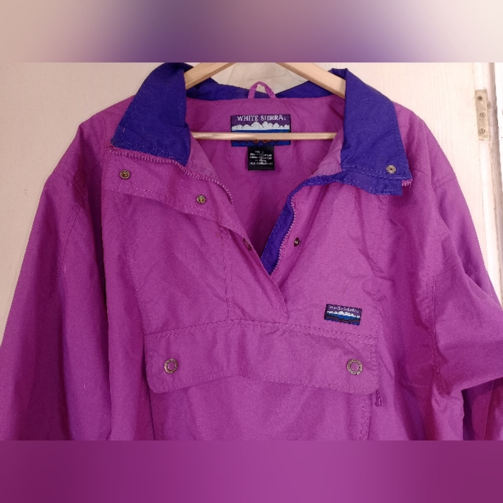 White Sierra Nylon Pullover Jacket Windbreaker Sz… - image 3